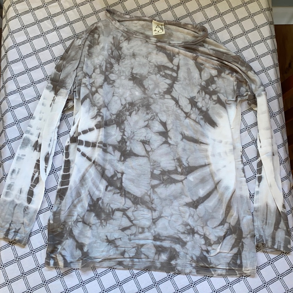 Tie dye open shoulder sweater
